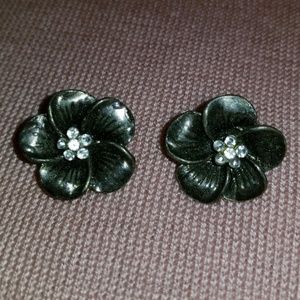 Flower & Rhinestone Post Earrings From Nordstrom